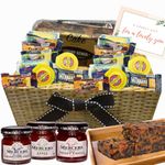 Cheese Hampers Gift Set - 24 Pcs Ilchester Cheese Selection, 3x Chutney and 500g Fruit Cake - Cheese and Chutney Gift Sets, Food Hampers & Gourmet Gifts, Cheese Gifts for Women & Men