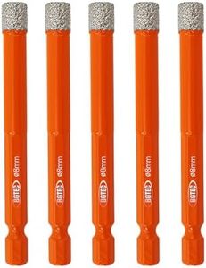 BGTEC Dry Diamond Drill Bits 5pcs 5/16" with Quick Change Hex Shank Granite Marble Porcelain Tile Ceramic