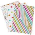 Belle Vous 60 Pack Coloured Tissue Paper Sheets - 35x50cm / 13.77x19.68 Inches - Acid-Free Striped Paper for Decorative Gift Wrapping, Birthday Party Gift Bag Packing, Festivals, DIY Arts & Crafts