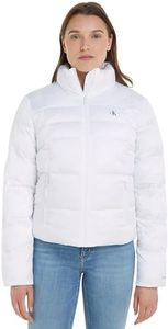 Calvin Klein Jeans Short Fitted Jacket J20J222583 Chaquetas Acolchadas, Blanco (Bright White), L para Mujer