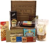 Gift Basket Village It's A Guy Thing, Gift Basket For Guys with Cheese, Sausage, Crackers and Sweets, 8 Piece Set, Original, 1 Count