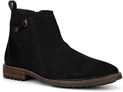 Mens Chelsea Ankle Boots Casual Chukka Dress Shoes Fashion Lightweight Side Zipper Winter Booties, Black, 11