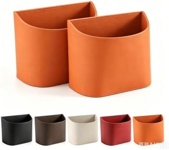 Leather Car Door Cup Holder Clip On Storage Organizer for Car, Orange,Large