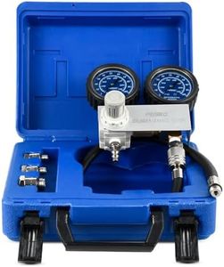 PESIKO Cylinder Leak Tester Kit, Dual-Gauge 0-100PSI/700kPa, Locate Leak Sources Fits 10-18mm Spark Plugs Gas Engine Diagnostic Tool