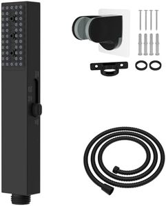Hibbent All Metal RV Shower Head with Hose, High Pressure 4 Modes Handheld Showerhead for RV, Home, Camper, Travel Trailer, Shower head Replacement, 59'' Stainless Steel Hose with Holder, Matte Black