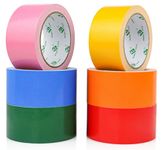 BOMEI PACK Colored Duct Tape, 6 Rainbow Duct Tape Colors 2 Inch x 15 Yards x 9 Mil, Heavy Duty Waterproof Duct Tape of Red Pink Yellow Orange Green and Blue
