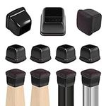 RCHYFEED 24PCS Silicone Chair Leg Caps Floor Protectors 0.75-1.25 inch, Black Chair Leg Covers with Felt Pads Sliders, Rubber Furniture Leg Caps Cups Cover for Protecting Hardwood Floor from Scratches