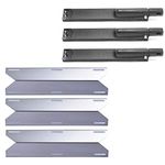 Votenli C2630A (3-Pack) S9123A (3-Pack) 17 3/4” Heat Plates and 15 13/16” Burners Replacement for Jenn Air Grill 720-0061 720-0062, 720-0063, 720-0099, 720-0100, 720-0101, 720-0138, 720-0139, 720-0141