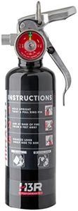 H3R Performance 1 lb. Dry Chemical Car Fire Extinguisher - Black | UL Listed, Compact & Rechargeable | Class B:C Fire Safety for Cars, Boats, RVs, Trucks, UTVs and Off-Road | Includes Mounting Bracket