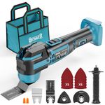DIYtoolifz Upgraded Oscillating Tool Compatible with Makita 18V, Shock-Absorbing Multi Oscillating Tool with Tool Bag, 6 Speed, LED, Multitool Kit for Cutting & Sanding (Tool Only)