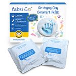 Bubzi Co Baby Handprint & Footprint 2X Air-Drying Clay Ornament Refills for Newborns & Infants to Make More Ornaments, Personalized Keepsake for Baby Nursery Decor - Baby Registry