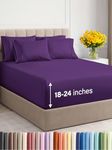 Extra Deep Queen Sheet Set - 6 Piece Breathable & Cooling Sheets - Hotel Luxury Bed Sheets Set - Easy & Secure Fit - Soft, Wrinkle Free & Comfy Sheets Set - Purple Sheet Set w/Extra Deep Pockets