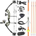 Bowfishing Compound Bow Kit with Bowfishing Reel, Bow Fishing Arrows,30-55Lbs,Left/Right Hand Bow for Adult/Youth Fishing Hunting (Army Green, Right Hand)