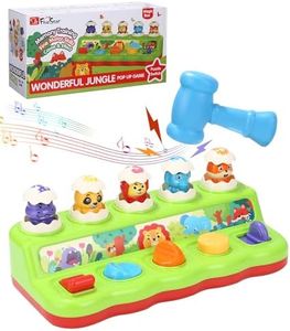 Zawaer Jouet pour Bébé 1 an,Jouet Pop up,Jouet Montessori avec Musique et Lumières pour Enfant 1 2 3 4 Ans Fille Garçon,Jouets Interactifs Bébé Tout-Petit Cadeaux pour Les Cadeaux D'anniversaire Noël.