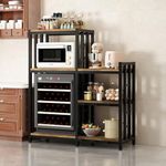 6-Tier Kitchen Baker's Rack, Microwave Oven Stand with Storage Suitable for Kitchen Living Room Office Storage Shelf, Coffee Bar, Mini Fridge Stand Shelves for Spices, Pots and Pans. (Brown)