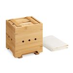 Navaris Bamboo Tofu Maker Kit - Tofu Press Mold for Making Fresh Homemade Tofu, Cheese, Tempeh - Tofu Making Kit Made of 100% Natural Material