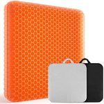 XSIUYU Thickened Gel Seat Cushion for Long Sitting - Back, Hip, Tailbone Pain Relief Cushion - Gel Seat Cushion for Office Chair, Cars - Egg Seat Gel Cushion for Wheelchair Pressure Relief Orange