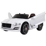 Aosom 12V Ride On Car Licensed Bentley Battery Powered Electric Vehicles w/Parent Remote Control, Headlights, MP3, 2 Speed, USB Port - White