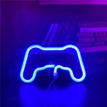 LED Game Shaped Neon Signs Blue Game Neon Light Signs for Gaming Wall Kids Video Game Controller Light Sign Gaming Room Man Cave Party Decoration-Blue