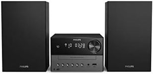 PHILIPS Micro Music System with Bluetooth/Hifi System, DAB+, FM Radio, USB, CD Player, MP3, Bass-Reflex Speakers, Digital Sound Control, 18 W Audio TAM3505/12