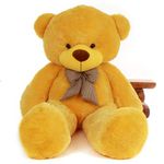 HUG 'n' FEEL SOFT TOYS 4 Feet Yellow Giant Teddy Bear Soft, Plush, And Cuddly Stuffed Animal For Kids, Birthdays, Anniversaries, Valentine's Day, And Special Occasions Large Huggable