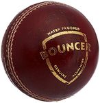 SG Bouncer Leather Ball (Red) , Standard Size 1Pc, Cricket