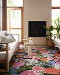 Loloi II Botanical Collection BOT-01 Black/Multi, Indoor/Outdoor 5'-3" x 7'-8" Area Rug