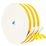 Yotache Draught Excluder Tape 3 Rolls 10mm Wide X 3mm Thick, Foam Insulation Sealing Gasket Tape for Doors, Sliding Door, Total 15m Long (3 X 5m Each)