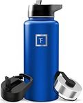 IRON °FLASK Sports Water Bottle - 32 Oz 3 Lids (Straw Lid), Leak Proof - Stainless Steel Gym & Sport Bottles for Men, Women & Kids - Double Walled, Insulated Thermos, Metal Canteen