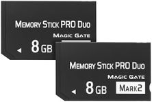 Original 8GB 2Pack Memory Stick Pro Duo MARK2, High-Speed Memory Stick Duo Compatible with PSP1000 2000 3000 Accessories and Digital Camera Memory Cards (black-8GB-2pcs)