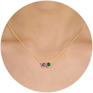 Sistble Birthday Gifts, Christmas Gifts for Women Amethyst Necklace Emerald Necklace February May Birthday Gifts Women Valentines Day Gift Anniversary Gold Jewelry for Her