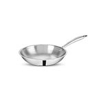 Bergner Argent Junior Chef Triply Stainless Steel 18 cm Fryapn, 0.8 Litre Frying Pan, Sturdy and Durable, Mirror Finish, Easy To Clean, Induction Base and Gas Ready, Silver, 5-Year Warranty