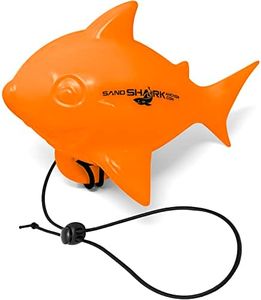 Floating Anchor Ball Marker Buoy by SandShark. Shark Shaped Pontoon Boat Accessories for Beach Fun. Boat Anchor Accessories for Shallow Water. High Visibility. 30" Bungee Cord (Orange).