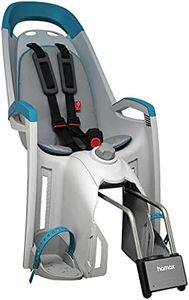 HAMAX Unisex-Youth Amaze Rear Frame Mount Child Bike Seat Childseat, Light Grey/Petrol Bl, One Size