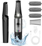 Dongxw Foot Files, Electric Callus Remover, Rechargeable Pedicure Foot Scrubber for Feet Dead Skin, Pedicure Remover feet Hard Skin Shaver with 3 Rollers,Foot Scrubber Pedicure kit（Black）