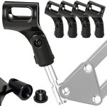 YTDSUP Universal Microphone Clip Holder 4 Pack, Adjustable Mic Clip Holder for Mic Stand Suitable for Handheld Microphones, Come with 5/8" Male to 3/8" Female Screw Adapter, Easy to Use (Black)