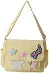 Extolove Cute Messenger Bag, Crossbody Bags for Women Kawaii Messenger Bags Purses, A-yellow, 11.81*3.94*9.84in