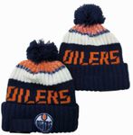 KATHLEENS Fans Beanie Sport Knitted Winter Pom Knit Hat Cap Toque Cap for Gift (for Oilers) Black