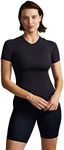 Tommie Copper Shoulder Support Shirt for Women, Posture Corrector Compression Shirt with UPF 50 Sun Protection Black