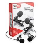 Dual Lavalier Microphone - 2 Lavalier Microphone - Lavalier Microphone Set - 2 Pack Microphone for Interview, Blog or Podcast