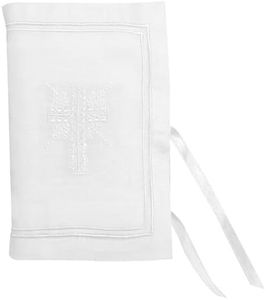 Stephan Baby Keepsake Bible with Embroidered Cover and Ribbon-Tie Closure, White