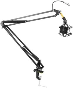 Pyle Suspension Microphone Boom Pro-Desktop Scissor Mic Stand Spring Arm with Shock Mount (PMKSH04)