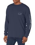 Vineyard Vines Men's Long Sleeve Vintage Whale Pocket Tee T-Shirt, Blue Blazer, XXL