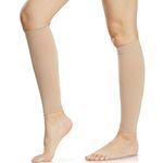 Ailaka 1 Pair 20-30 mmHg Compression Calf Sleeves Women & Men, Graduated Support Footless Compression Socks for Varicose Veins, Shin Splints, Edema, Recovery, Maternity, Cycling, Running, Travel