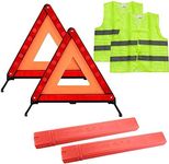 Warning Triangle Kit Foldable Safety Triangle Kit Car Emergency Roadside Kit with Warning Triangle and Reflective Safety Vest