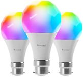 Nanoleaf Essentials B22 LED Bulbs, Pack of 3 RGBW Dimmable Smart Bulbs - Thread & Bluetooth Colour Changing Light Bulbs, Works with Google Assistant Apple Homekit, for Room Decor & Gaming