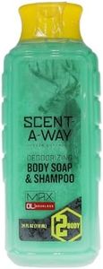 Hunters Specialties Scent-A-Way MAX Liquid Body Soap & Shampoo - Hunting Odorless Green Soap Scent Eliminator for Hunters, Trappers, Anglers, and Campers - 24 OZ