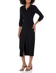 The Drop Women's Jaxon Rib Button-Down Sweater Dress, Black, XL