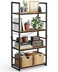 Pipishell 4-Tier Bookshelf, Steel Frame, 12.8 Inch Spacing, 48.66 Inch Length, 11.81 Inch Width, Storage and Display Solution