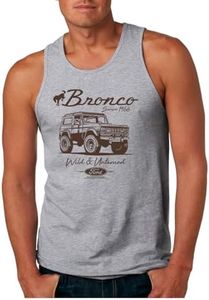 Wild Bobby Ford Bronco Wild Untamed 1966 Classic Retro Cars and Trucks Mens Graphic T-Shirts USA Motors Tank Top Graphic Printed T Shirts for Men, Heather Grey, 3X-Large